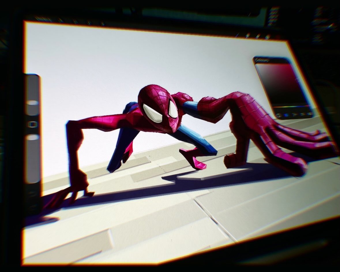 JoshAdegboye_'s tweet photo. 🎨🕸️🕷️❤️💙

Done on @Procreate 

Used my forearm as reference 🙂‍↕️🙂‍↕️💪🏾

And I’ve got something for my fellow spideyheads in the house👕🎨🕸️ https://t.co/5zG96lSIbE