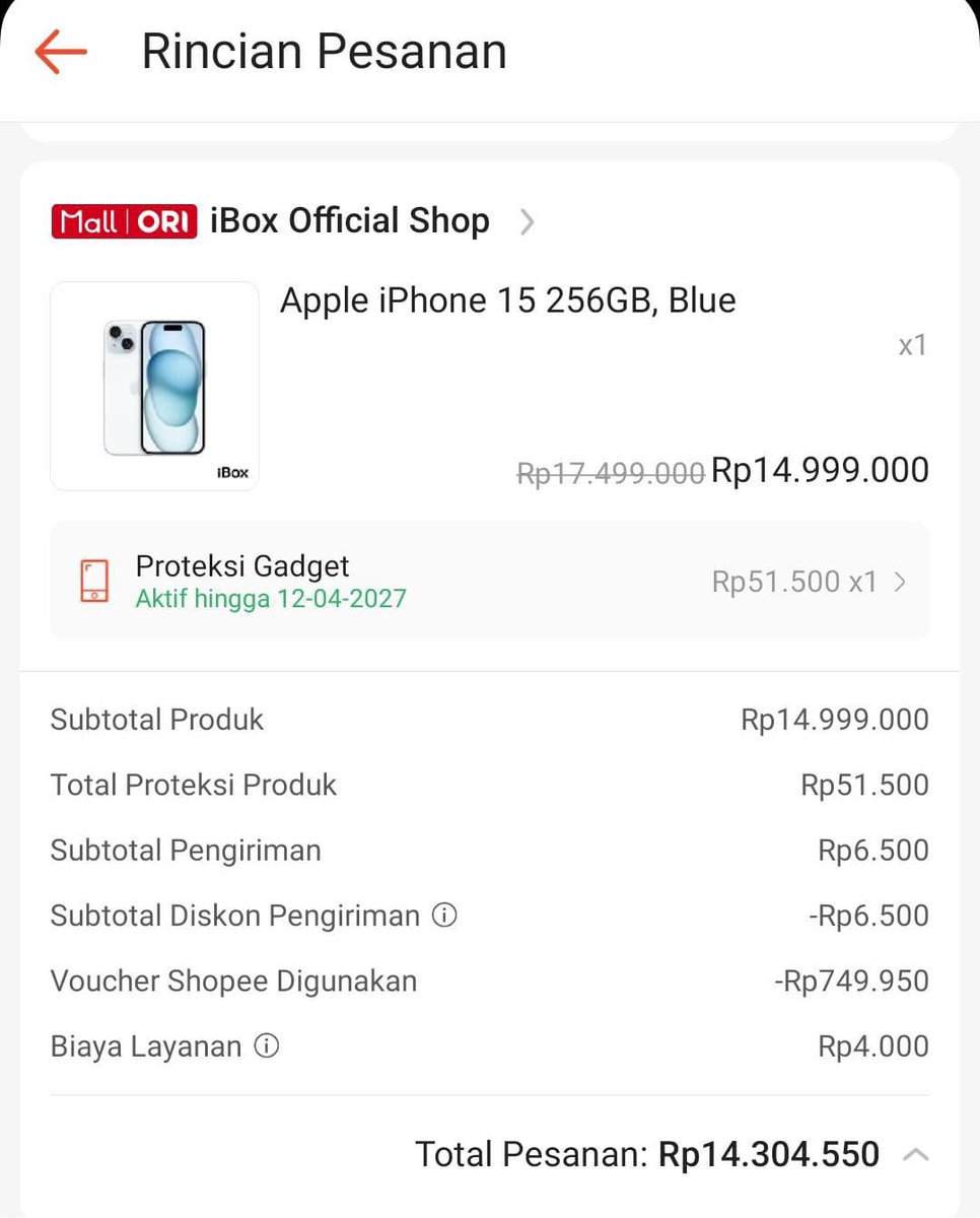 lunarmoonerr's tweet photo. (WTS)
iPhone 15 Basic Blue Ocean, 256GB. Hape Simpenan Ex Cewe.
Mulus no debat, ex pemakaian cewe. Baru dipake 3 bulanan.
Kelengkapan fullset, plus udah dapet adaptor charger sama kabel Ugreen sekalian.Kaca belakangnya itu cuma stiker pelindung casing, no minus minus club. https://t.co/M4SwB0Yml2