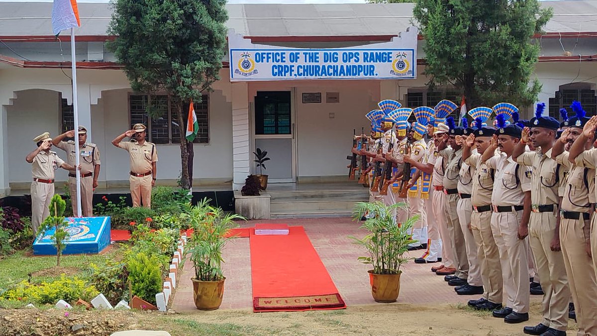 DIGCCPUR2024's tweet photo. Diversified Colours Under One Umbrella – CRPF 🇮🇳

OPS Range CCPUR, Kangwai celebrated the 80th Independence Day with great enthusiasm and patriotic fervour. under the Tricolour, we reflect the unwavering commitment to the nation.

 CRPF sada Ajay | Bharat Mata Ki Jai | Jai Hind https://t.co/o8JXJVVY8D