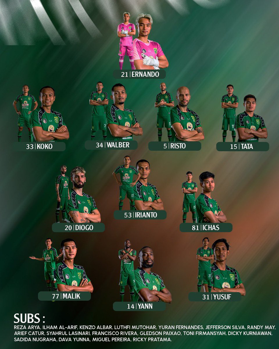 persebayaupdate's tweet photo. Our XI is ready for tonight's international friendly against Penang FC 🌍🔥

#persebaya #persebayauntuksemua https://t.co/N1wwhC2KmE