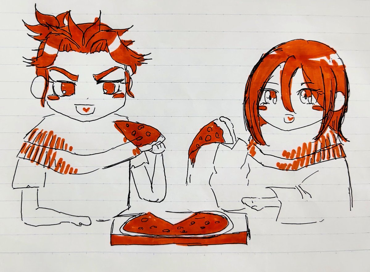 aiapaec62's tweet photo. らくがき。ピザを食べる桓偲。 https://t.co/IcbzUAu8OU