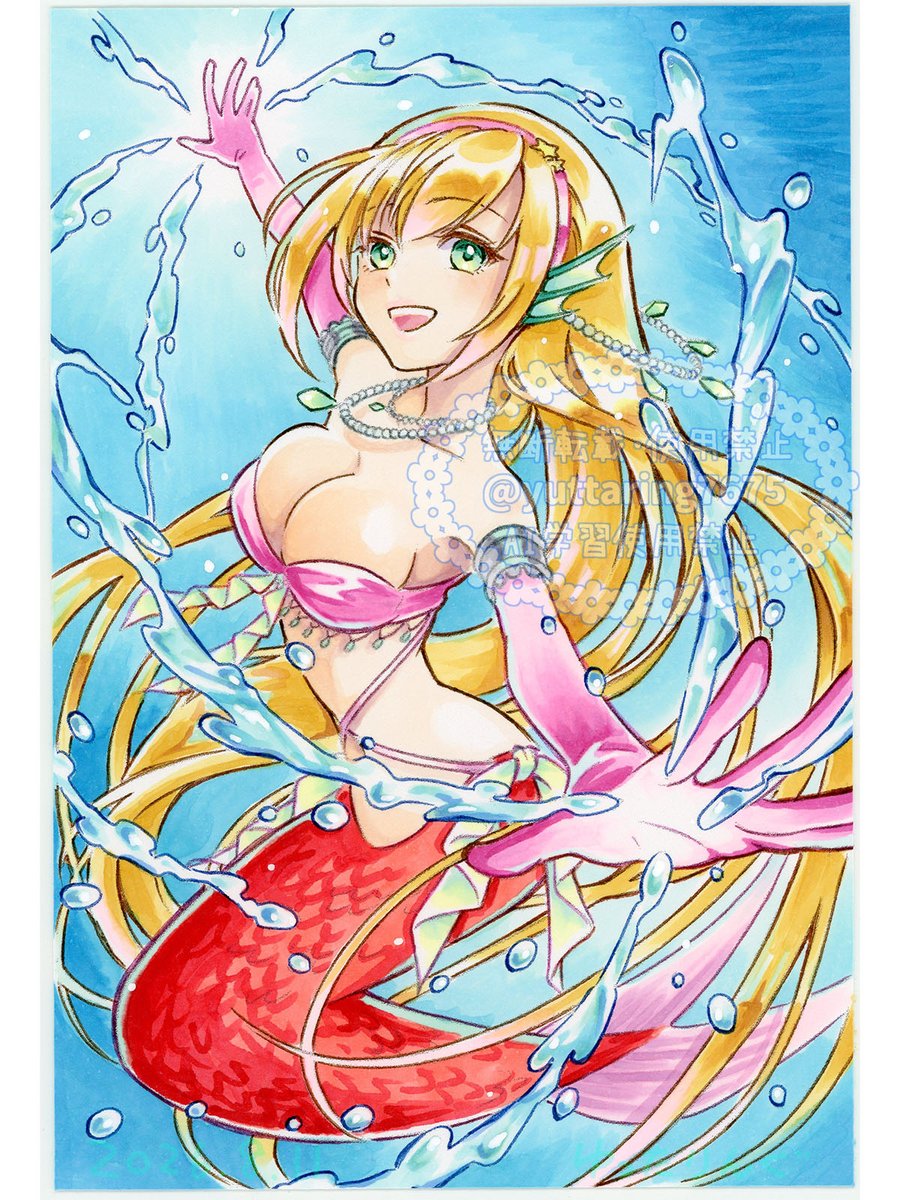 yuttaring7675's tweet photo. 人魚と水の魔法 
メルカリに出品しました。
魔法というか、水芸ぽいかな
#イラスト #コピック
https://t.co/sqBwGnaCYd https://t.co/axXdWheImz