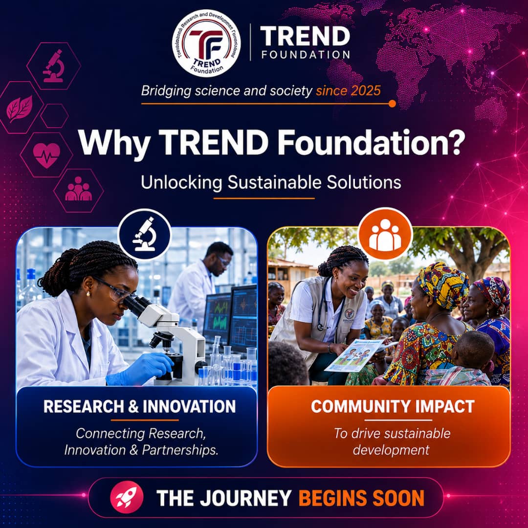 TREND_Found's tweet photo. TREND Foundation exists to bridge the gap between scientific discovery and real-world impact, turning research evidence into solutions that improve lives and shape a more sustainable future. 💡

The journey begins soon. 🚀

#TREND Foundation #Research #Innovation #impact https://t.co/i4YhZsqOhy