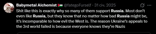 KlaudiuszN4425's tweet photo. Russians are universally pieces of shit and there is a shit load of polling data backing that up. 85% of them support the genocide of ukrainians to some degree, so you’re not being racist by assuming they’re monsters. It’s just due diligence at that point https://t.co/Hv792HBhrH