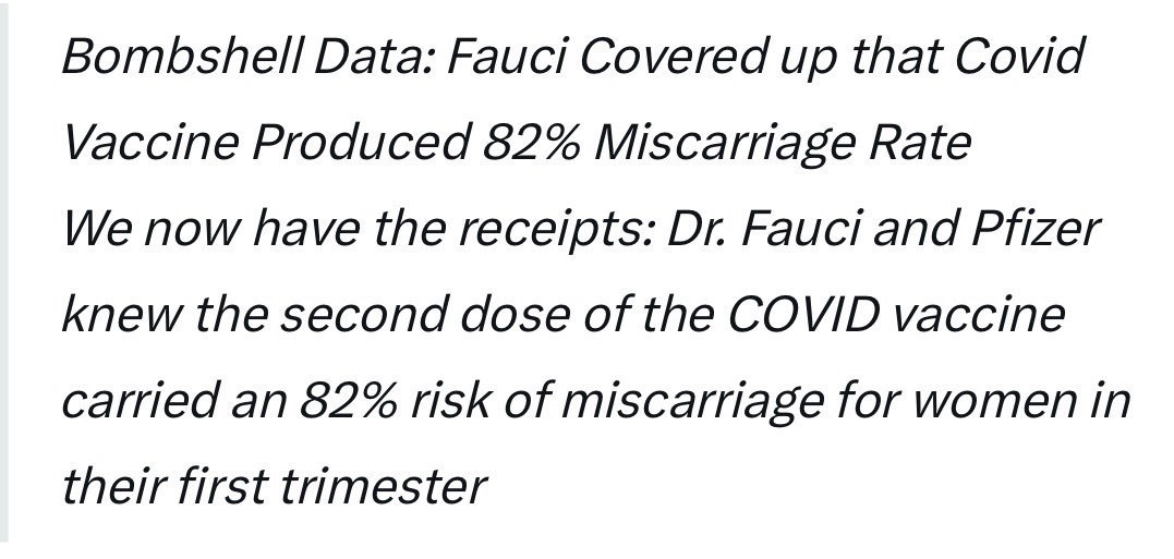 JeromeAdamsMD's tweet photo. Senator @tedcruz  
I give you the benefit of the doubt and assume your (repeatedly fact checked and community noted as FALSE) posts that the COVID vaccine produced an 82% miscarriage rate for women vaccinated in the first trimester was an honest misunderstanding of the data. That figure comes from a 2021 @NEJM study. The actual reported rate among completed pregnancies was 12.6% (104 miscarriages out of 827), which is within the normal background range. The higher number only appears when hundreds of women who were vaccinated later in pregnancy (and went on to have live births) are removed from the calculation.

As a doctor I’m grateful you deleted those posts - thank you for doing so! Given how widely the claim circulated and the potential it has to scare so many pregnant women away from a vaccine that protects both them and their babies (and as protecting the health of moms and babies would seem to be the impetus for your concerns here), would you please also issue a clear public correction so the record is set straight? 🙏🏽
