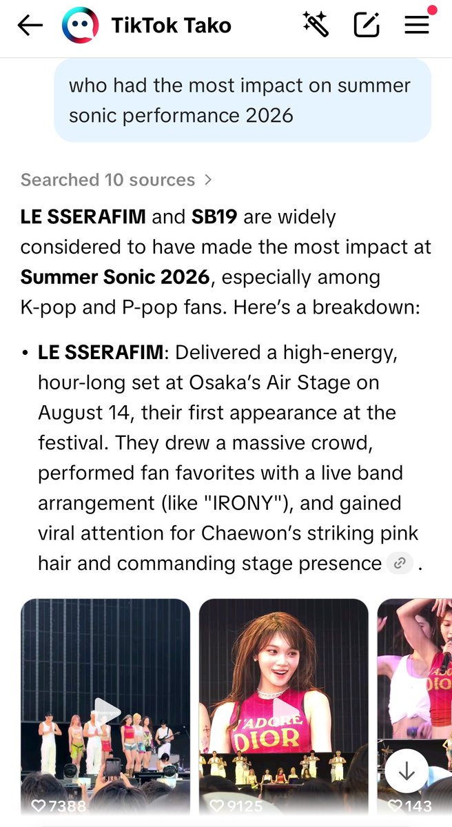 VJoshTin's tweet photo. I asked tiktok AI
Who had the most impact on Summer Sonic 2026 performances

SB19 TOKYO DRIP 
@SB19Official #SB19 
#SB19atSummerSonic_Tokyo https://t.co/d9IuolmAsC