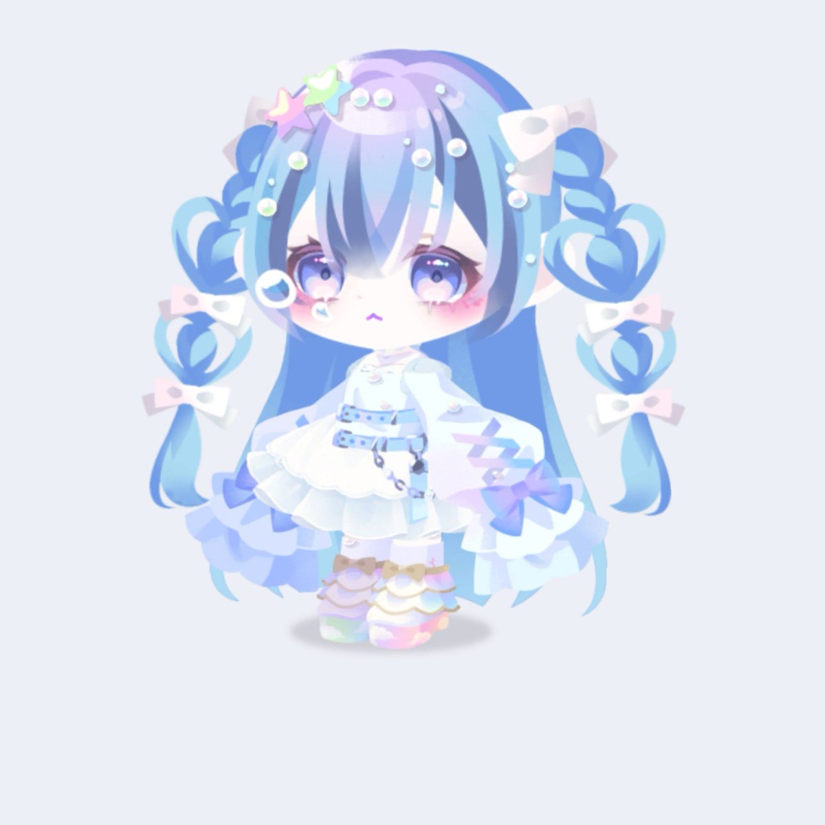 miiro316_'s tweet photo. 試着してみたけどかわいい、なんてかわいい…🩵💙
らずべりーみるくちゃんと並べたい、でも25連くらいしたのにでないт т

#ポケユニ #ポケユニコーデ https://t.co/EtyqQytwew