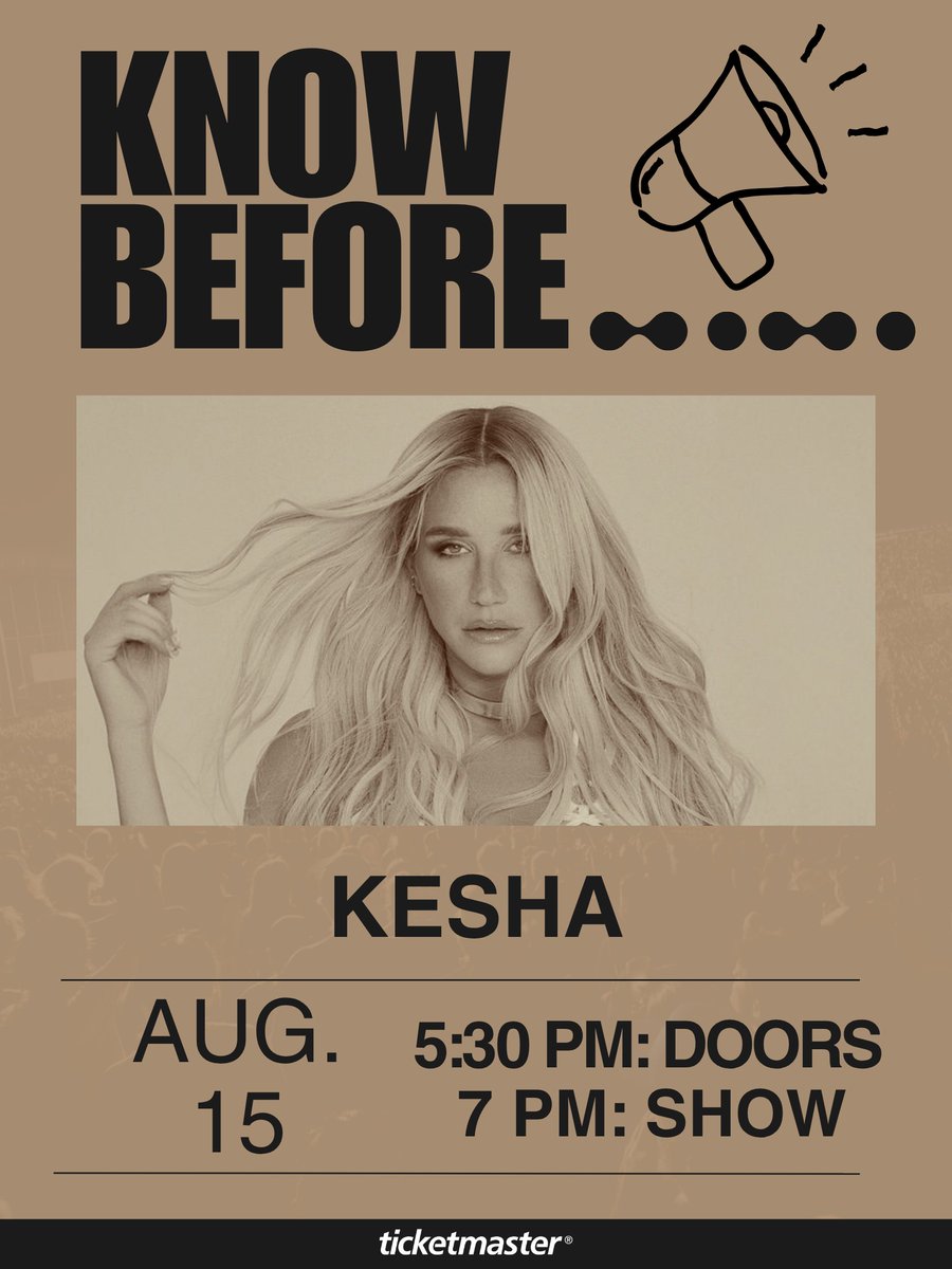 HersheyEnt's tweet photo. Let's make the most of the night w/ Kesha 🫧 

🚪5:30 PM: Doors
🎤7 PM: Show
👝 Bags must be 5"x8"x1" or smaller.
🅿️Parking included, follow signs.
💳 Cashless venue.
📲 Download your ticket to a mobile device prior to arrival.
🎫 Guests with pit tickets can use the NW gate. https://t.co/hnvuyl78pX