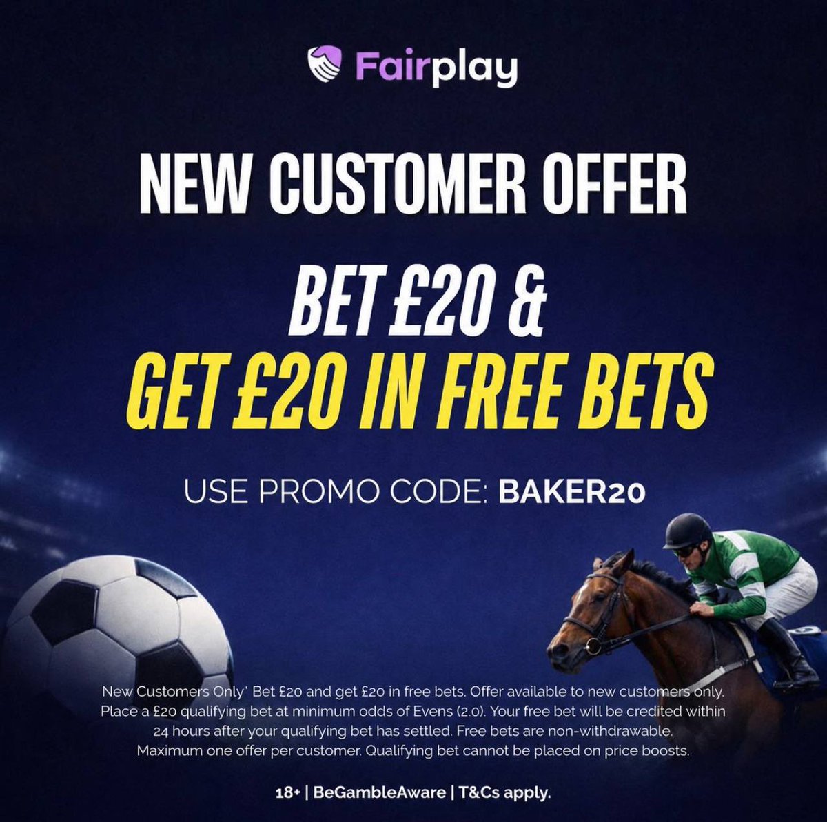 BakersBetClub's tweet photo. 🧑🏼‍🍳780/1 BAKER’S DOZEN IS HERE

All 13 legs get underway at 3pm, so you’ve plenty of time to jump on. We’ll tick them off in the same way as a checklist.✅

I’m using FairPlay. They’re offering £20 free bets when you signup using CODE BAKER20.🧑🏼‍🍳

⚡️Join: https://t.co/1biQmotITU

WHO’S ON?❤️

(Unsurprisingly, it’s hard to fit 13 legs onto a graphic…😅)

18+ Gambleaware