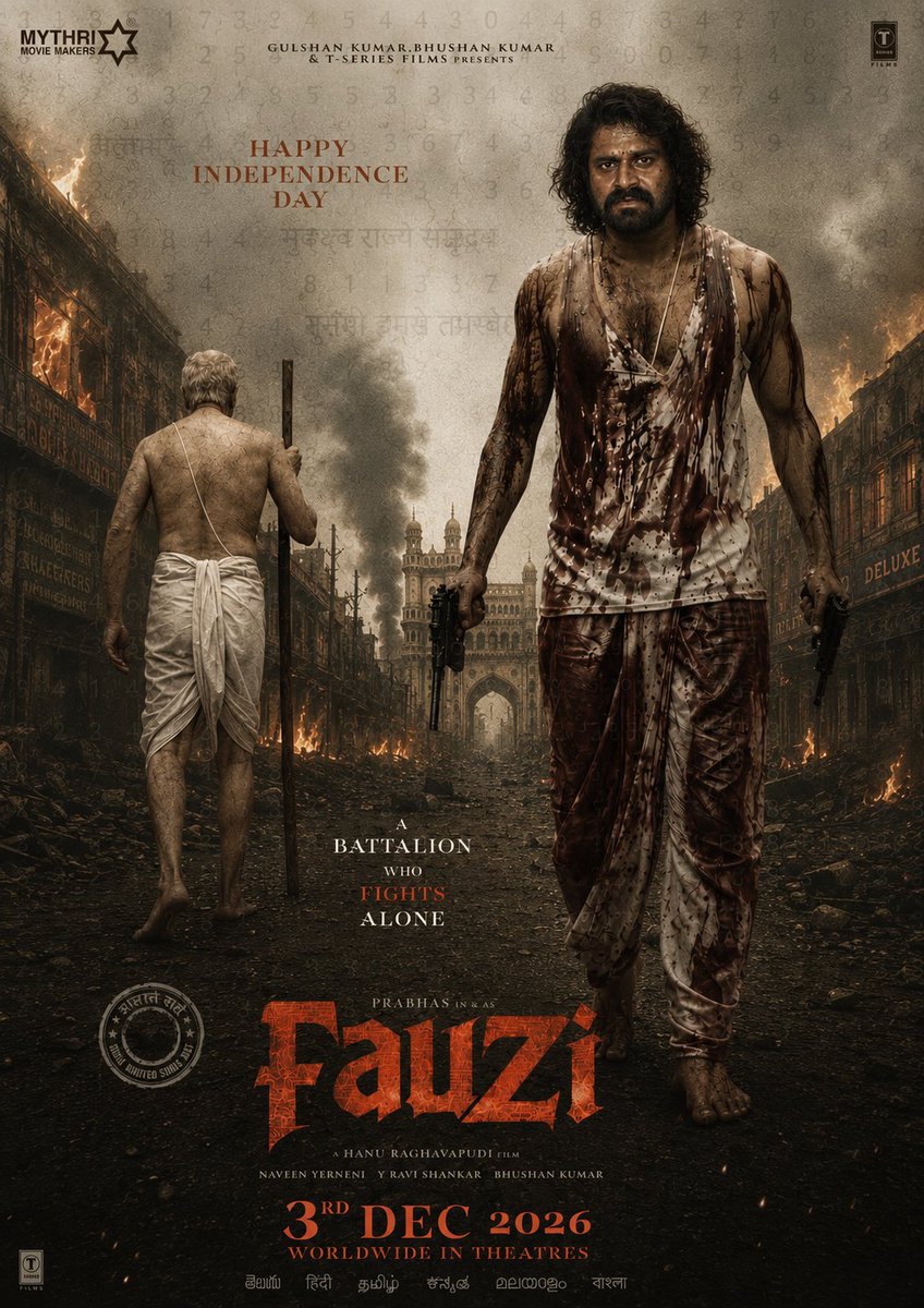 KirunStunts's tweet photo. Before freedom became a celebration, it was a battle!

Saluting the spirit of every Fauzi who fought for our tomorrow 🙏🏼

Happy Independence Day 🇮🇳

– Team #FAUZI

#Fauzi GRAND RELEASE WORLDWIDE ON 3rd DECEMBER 2026 ❤️‍🔥

#FauziOnDec3 https://t.co/dKbFlLe89x