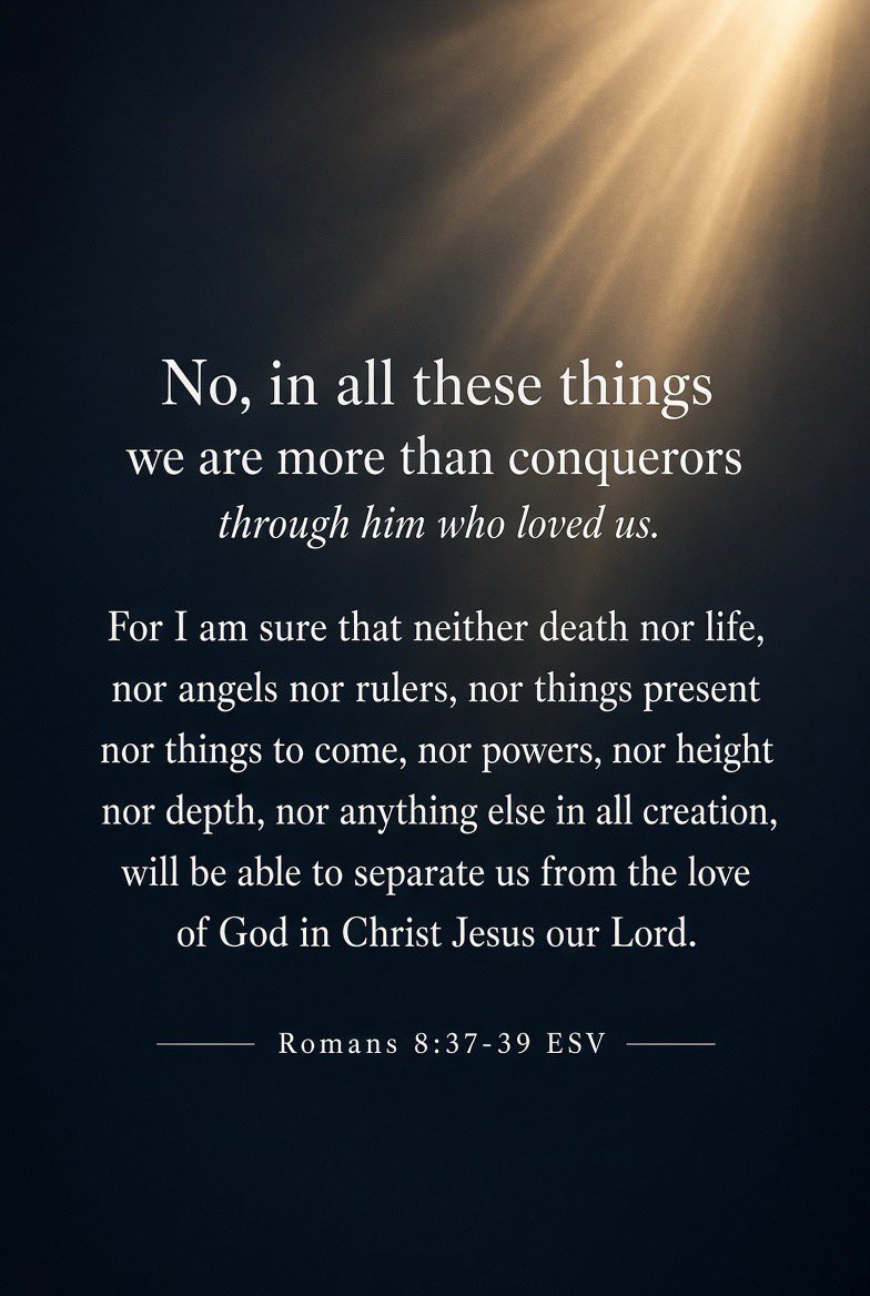 ForgeSC2717's tweet photo. No power exists that can separate us from the love of God! Have a great Saturday 😁#morethanconquerors https://t.co/WOFUCRwV9N
