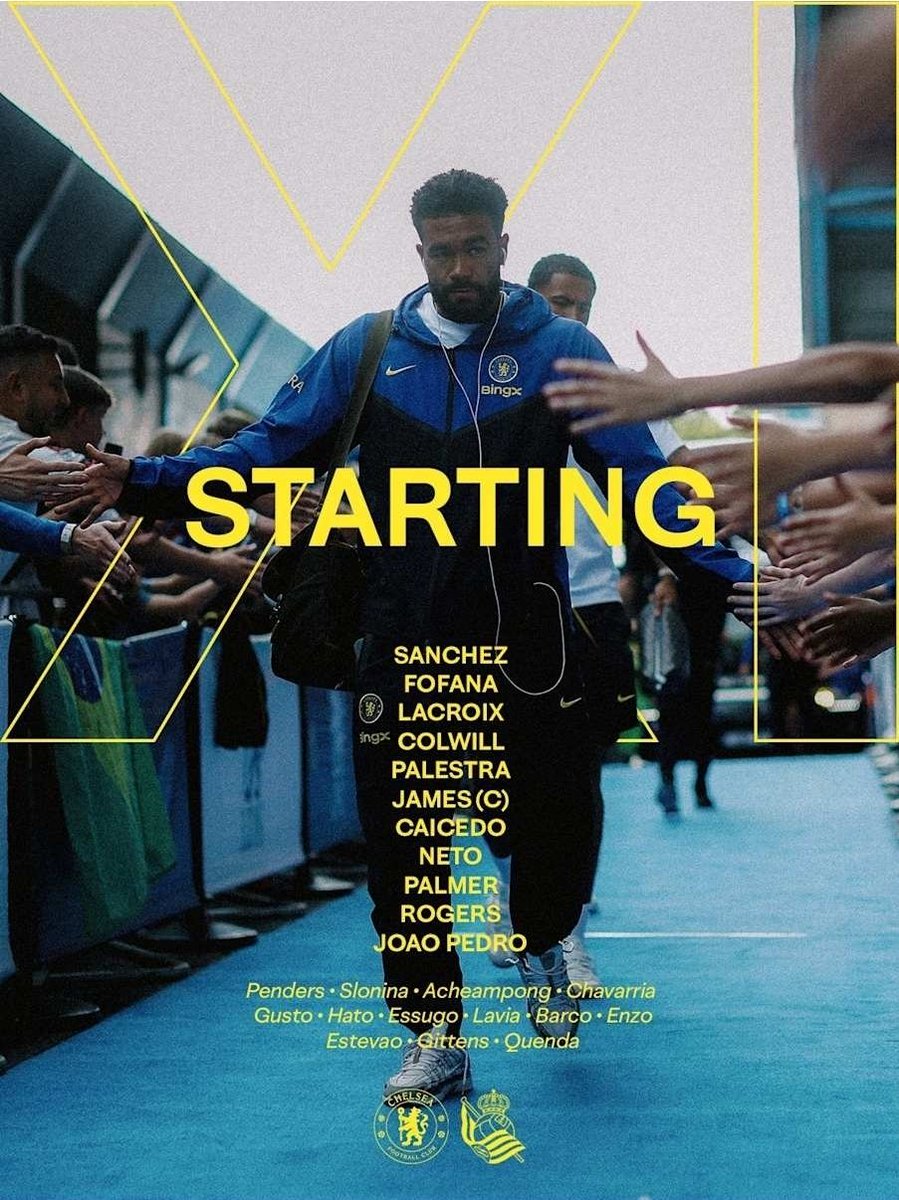 OA_Matthew's tweet photo. Our starting lineup against Real Socieded. Lets go blues 💙 https://t.co/KsRWBpxGZm