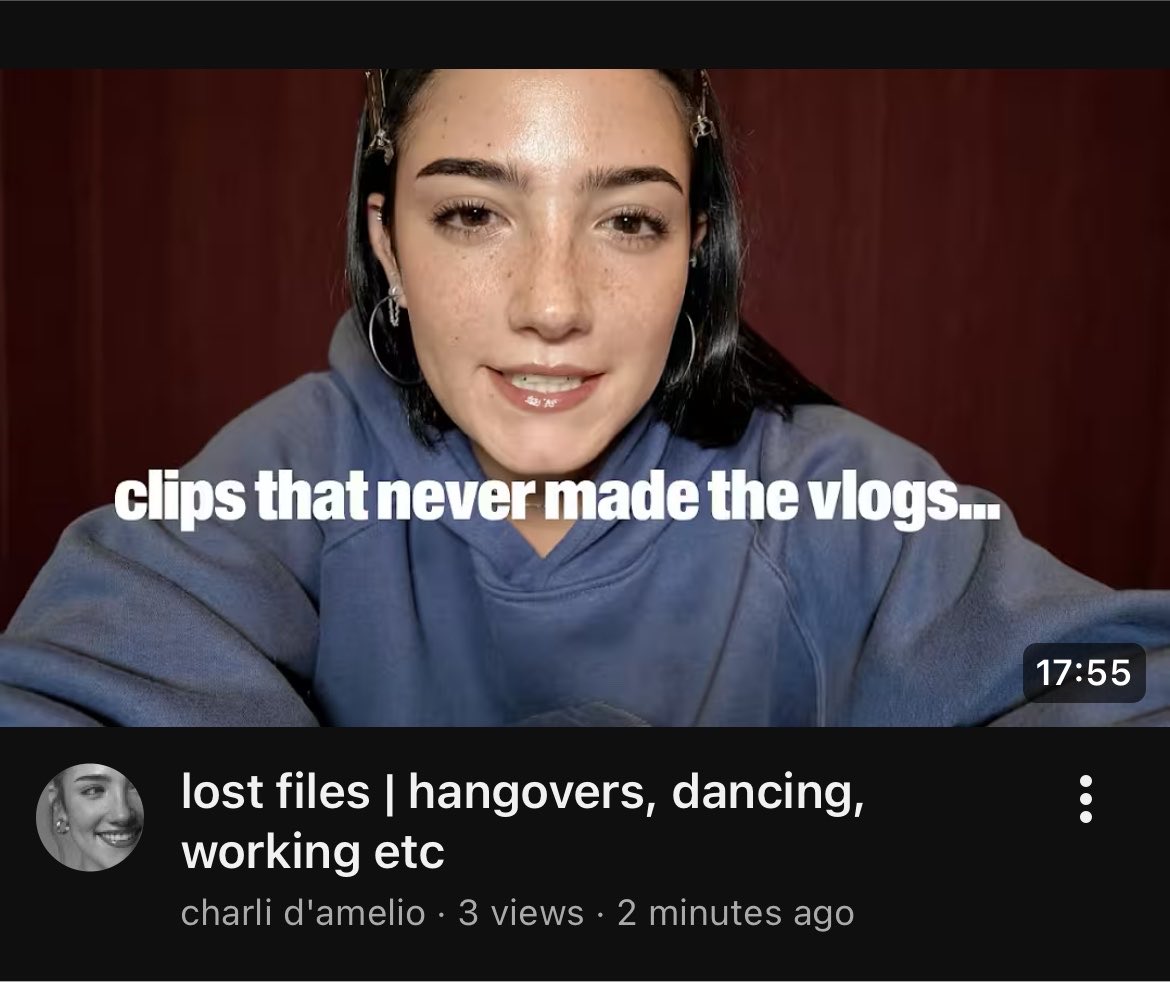 charlithedivaa's tweet photo. vlog is out💝!!! i love u @charlidamelio https://t.co/OlYCH3EC6g