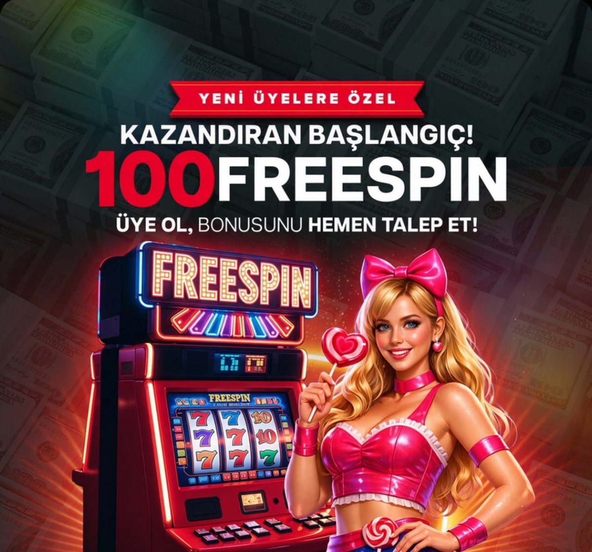 KaysCanli's tweet photo. 🔥 YENİ ÜYELERE ÖZEL! 🔥

🍭🎰100 FREE SPIN – SWEET BONANZA 🎰🍭

1️⃣Üye ol!
2️⃣Hesabını aktif et!
3️⃣Bonuslar sekmesine gir &amp; talep et!

Bedava çevir, şansını dene, kazancı yakala 🤑
🔗🔗  https://t.co/O7WMdV1Z1c https://t.co/EyFhqkaM7j