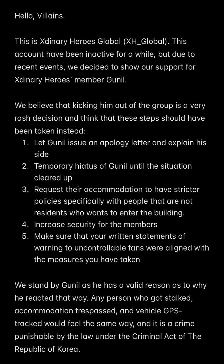 XH_Global's tweet photo. Hello, Villains, reactivating this account to show support for our leader and drummer, Gunil.

We know this is a hard time and hopefully everything will be resolved.

If you have the time, kindly sign the petition here: https://t.co/17rE69xfjy

#XdinaryHeroes #건일 https://t.co/IygADVwqyL