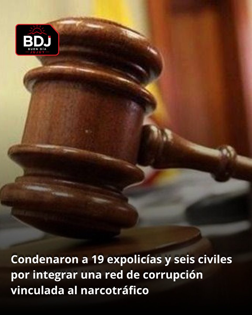 ArgoteDaniel's tweet photo. La Justicia condenó a 19 expolicías bonaerenses y seis civiles por integrar una red de corrupción vinculada al narcotráfico. Hubo penas de hasta 17 años de prisión y la investigación continuará sobre otros funcionarios. https://t.co/9sXKfGyYV0 https://t.co/9r8KWctdiR