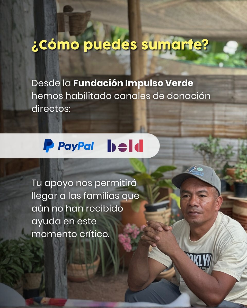 ImpulsoVerde's tweet photo. Campaña solidaria por las comunidades rurales afectadas por el terremoto en el Valle del Cauca, Colombia.

En momentos difíciles, la solidaridad también es una forma de sembrar esperanza. https://t.co/Fjh2M8zsi3