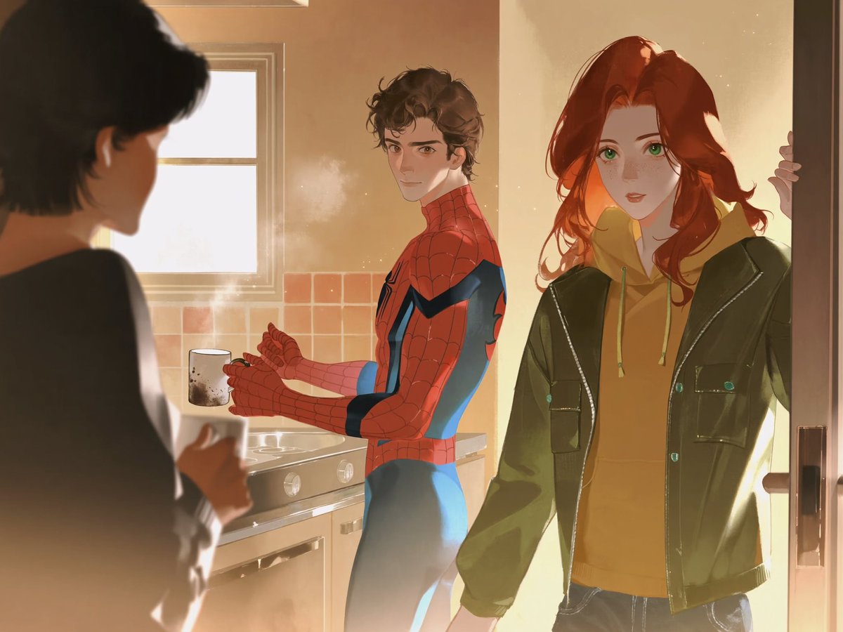 ImpactAfterimag's tweet photo. Aunty May would be happy to see Peter's new friend
#spiderman #SpiderManBrandNewDay #PixAITsubakiV3 https://t.co/xj1vIGxcsn