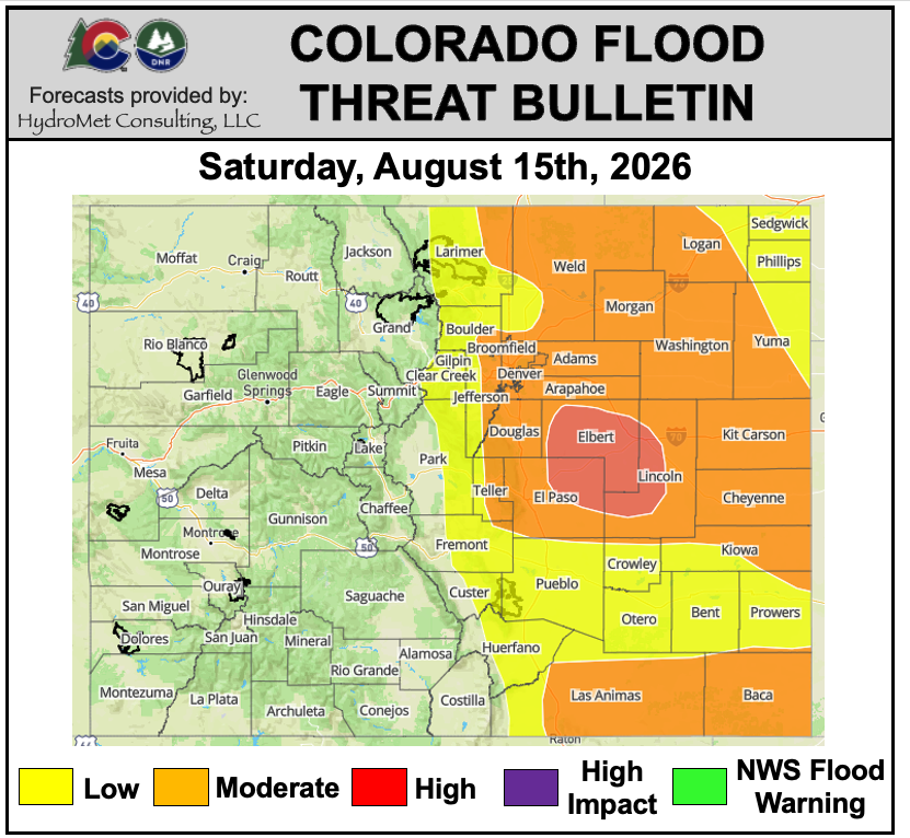 COFloodUpdates's tweet photo. #FTB: Heavy rainfall and flood threat once again! Strong PM t-storms are forecast over the I-25 corridor and eastward, with a chance of overnight heavy rainfall east.  A HIGH #COflood threat has been issued. T-storms will also be capable damaging hail/winds. #cowx

Please stay aware of the weather today!

See the full post at:  https://t.co/3j31eJRFuT