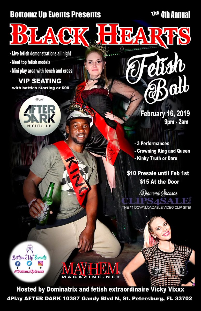 BottomzUpEvents's tweet photo. Alrighty everybody:
BottomzUp Events has been resurrected to announce that the Black Hearts Fetish Ball is coming back to St Petersburg Florida once again!!!
Mark your calanders for Friday, February 12th for the 6th Annual Black Hearts Fetish Ball 
Fliers by @fetxmag @xmayhemMag https://t.co/75Ycby6cC5