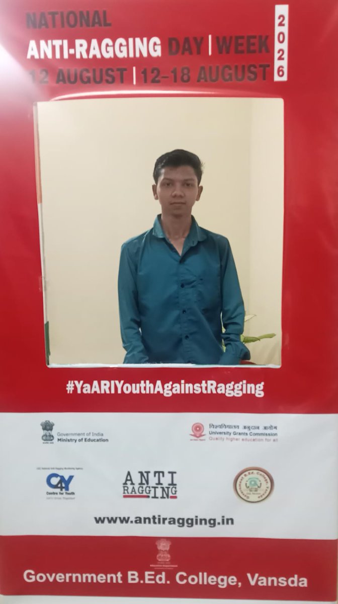 gbedvansda's tweet photo. 🚫 Anti-Ragging Day Observed at Government B.Ed. College, Vansda 🤝

Government B.Ed. College, Vansda observed Anti-Ragging Day on 12 August 2026 with the powerful message:

“Say No to Ragging, Say Yes to Respect.” https://t.co/QNs7TL021a