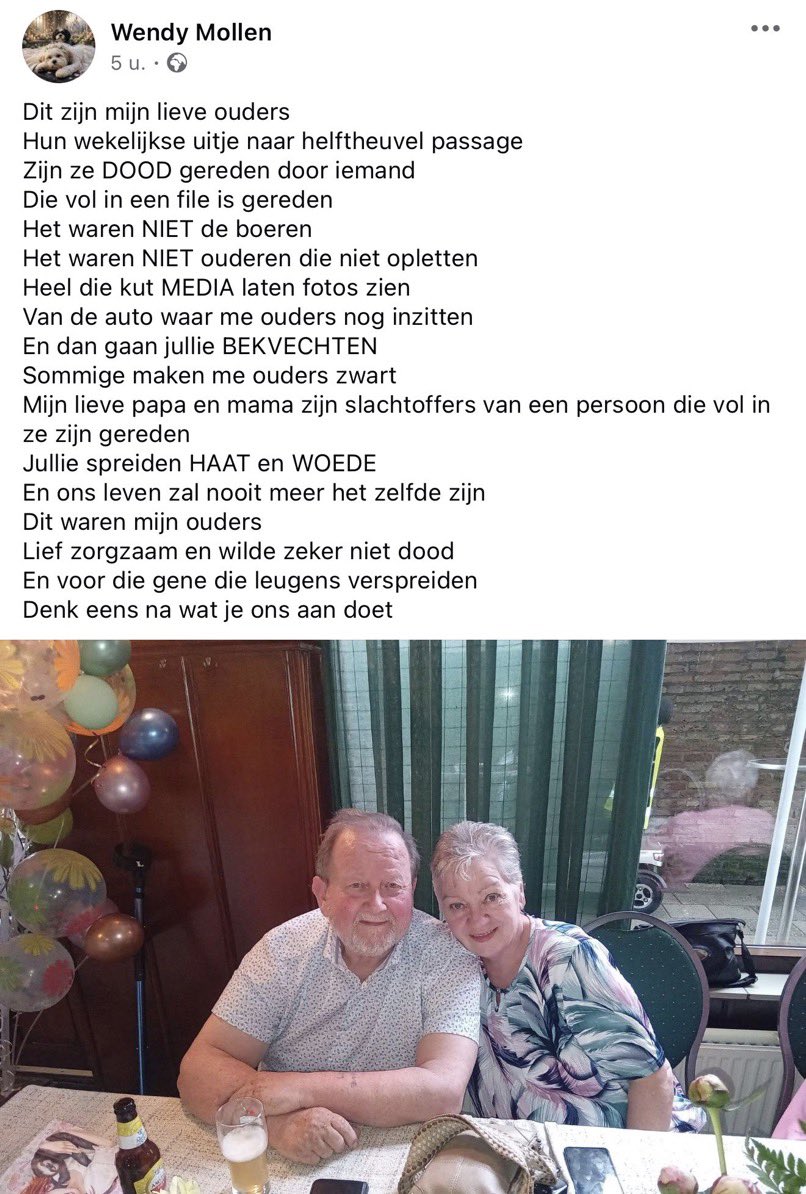 LangsDeLijn1's tweet photo. @PetravanDam3 Over “verhalen verdraaien” gesproken. Iets wat jij en je extreemlinkse vriendjes nu doen… Doden gebruiken voor likes… Hoe *** triest ben je dan. Heb wat respect voor de nabestaanden! https://t.co/j6g8JaPX5B