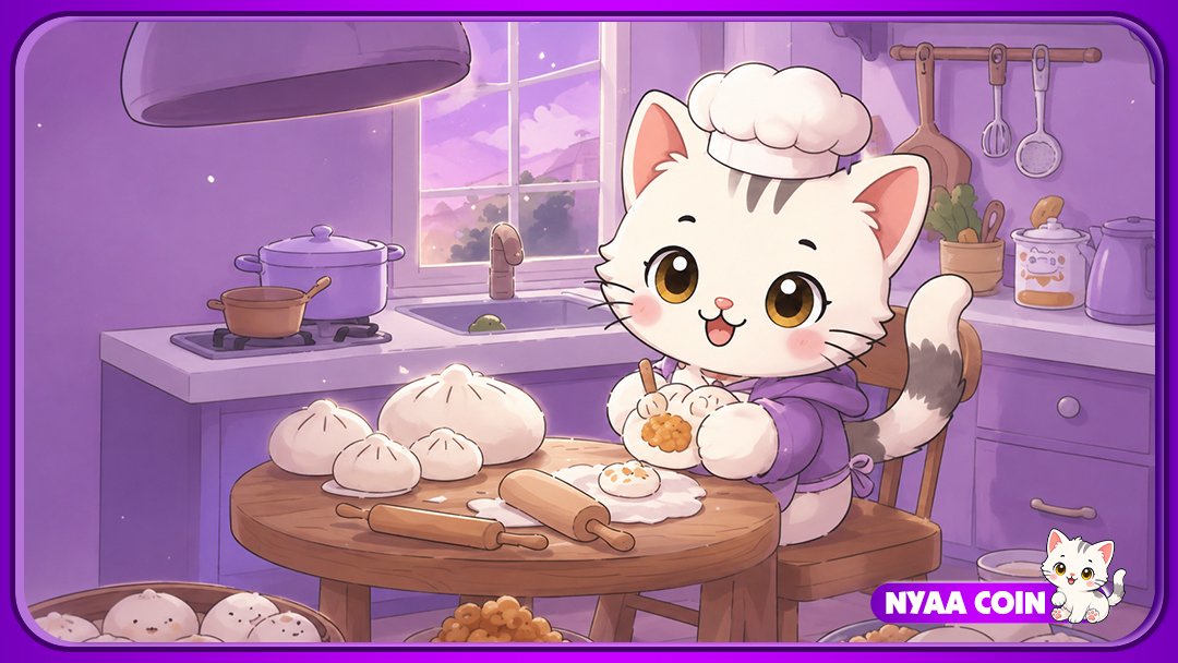 nyaacoin's tweet photo. 🍳🐱 NYAA COIN kitchen is cooking something special…

One recipe. One community. One big vision. 💜

We’re building quietly today — and the NYAA journey is just getting started. 🚀

#NYAACOIN #NYAA #MemeCoin #Solana https://t.co/YI0ACrb2st