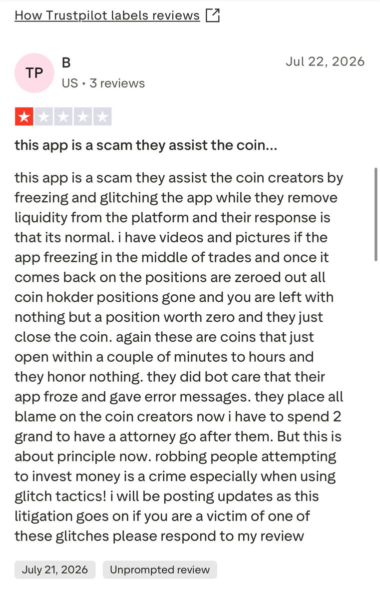 MidCurveMortal's tweet photo. What’s going on with FOMO app’s trustpilot reviews? 

Is this what we’re doing to the retail we’re onboarding? https://t.co/Cqih4MsjH8
