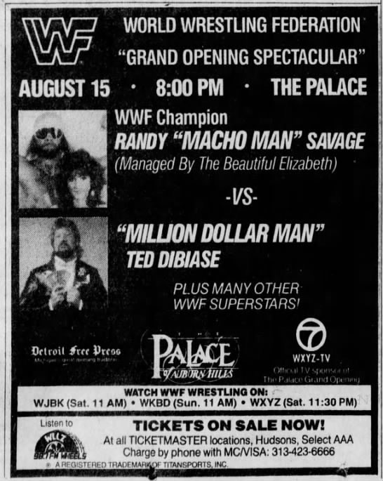 MDMTedDiBiase's tweet photo. #OTD in 1988!

A match for the #WWE Championship against Randy Savage in Auburn Hills, MI!

#onthisday https://t.co/ZMHUvAQ5wc