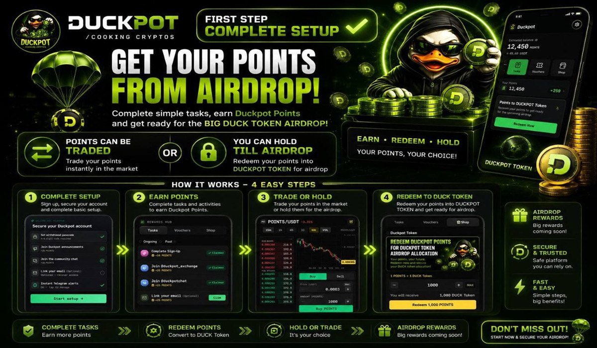 duckpotexchange's tweet photo. Duckpot FCFS Airdrop Points #Airdrop

Airdrop Pool: 1,000,000 Points (The first 2,500 people will receive an airdrop reward.)

Rewards: 400 Points for each of the user (Points Can Be Traded or Reedem For Airdrop Token) https://t.co/GKC319YOhv