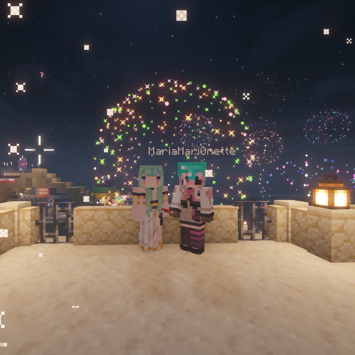 FinanaRyugu's tweet photo. I had so much fun at the JP Minecraft Summer Festival with everyone this year~!! ✨
Thank you @MariaMari0nette for hanging out with me the entire time!! 🥺💕

今年もJPのマイクラ夏祭り、みんなと一緒に楽しめてすごく楽しかったです～！！
ずっと一緒に遊んでくれたマリアもありがとう～！！

#にじ鯖夏祭り2026
