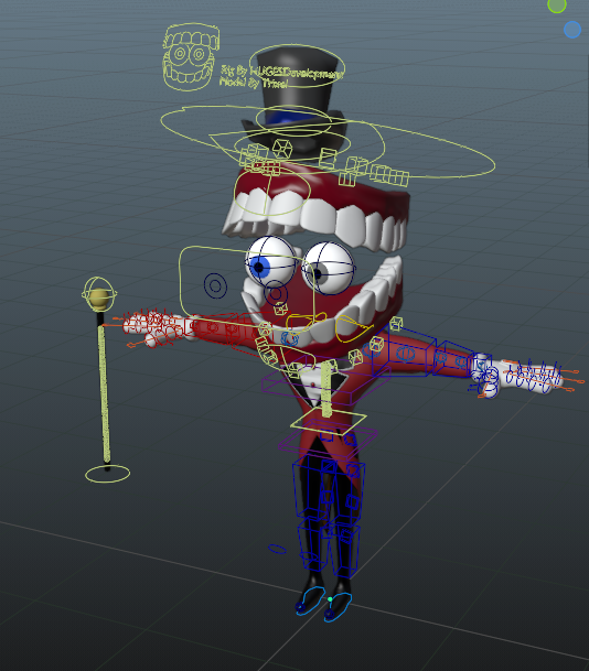 Hugedevelopment's tweet photo. I have officially re-rigged the Zero Trixel Caine model in Blender, using the official Caine Maya rig style as the reference. https://t.co/Jw0EYbs5xK
