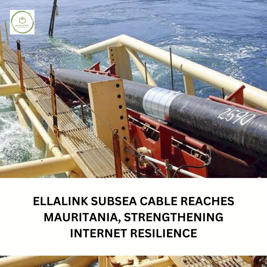 MauritaniaToday's tweet photo. The EllaLink subsea cable has reached Nouadhibou, marking Mauritania’s second international digital connection and providing an alternative route for the country’s internet traffic.
#mauritania #ellalink #mauritanie #موريتانيا #nouakchott https://t.co/SnjrPjK7nU