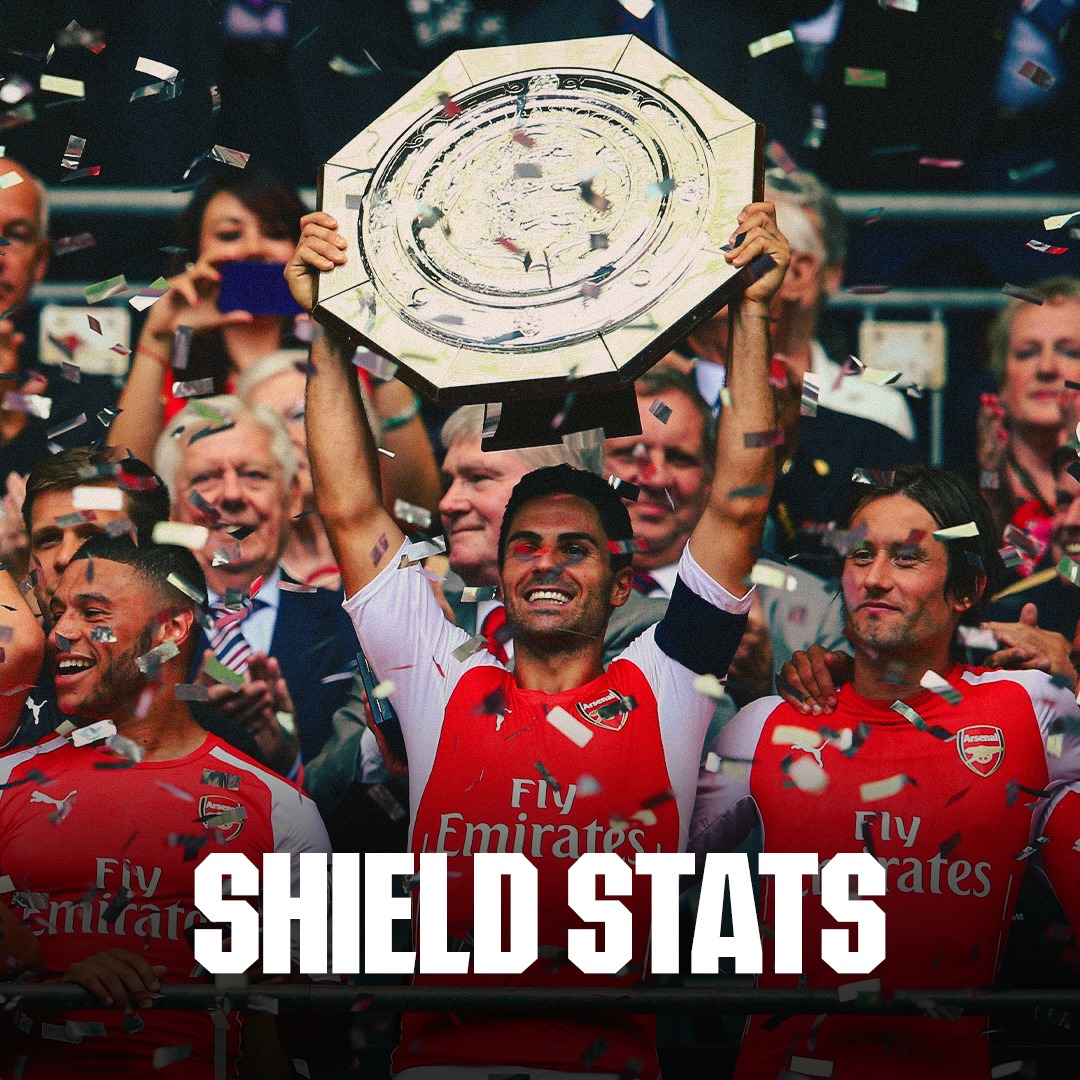 Arsenal's tweet photo. 📊 Our 25th appearance in the season opener...

Discover more about our Community Shield history 👇