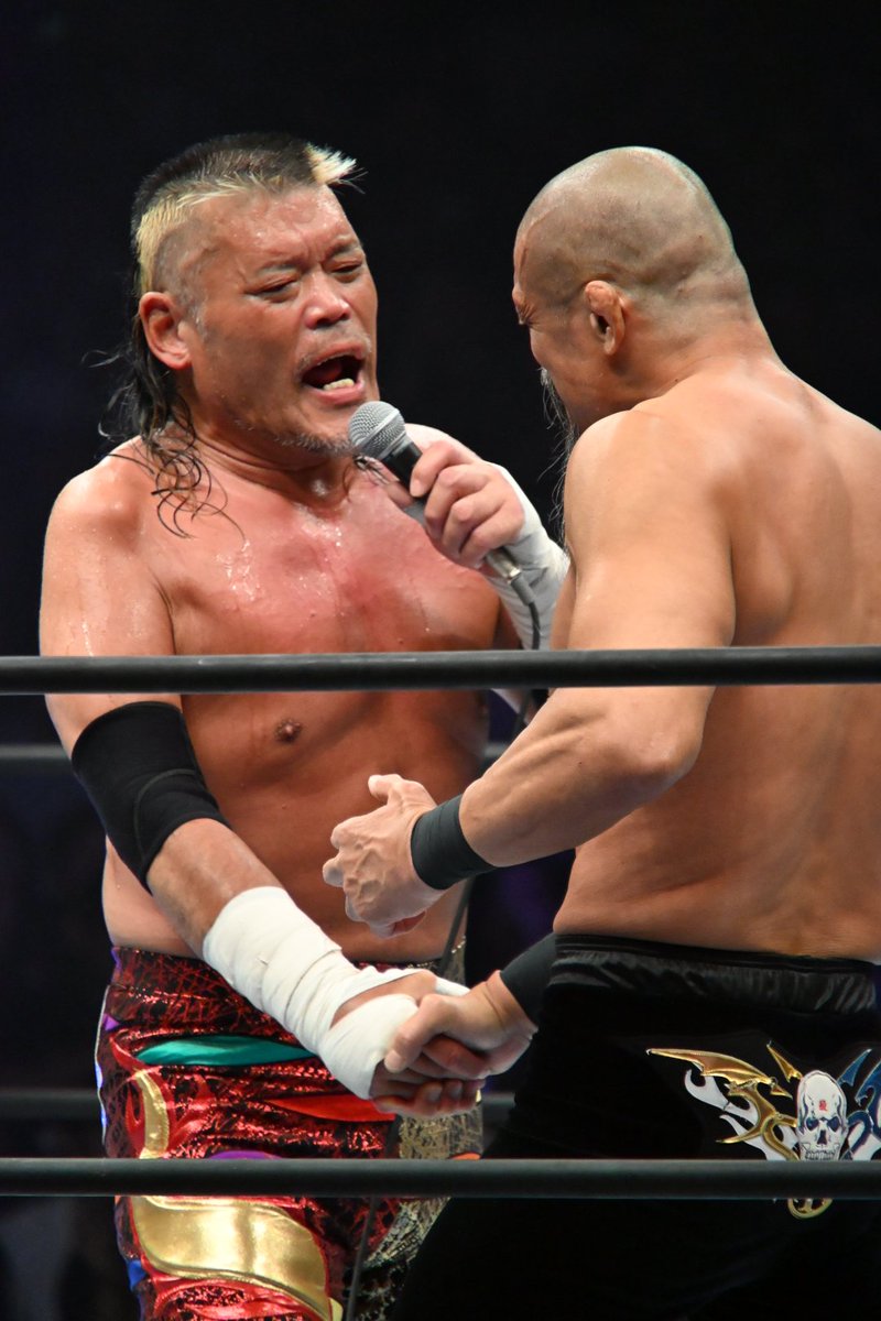 super_terryman's tweet photo. G1CLIMAX36両国1日目終了！
最後は盟友のラリアットで見事撃沈！35年間お疲れ様でした！ありがとう！！
#mjpw
#天山引退
#G1CLIMAX36 https://t.co/1fn7UyG8Z7