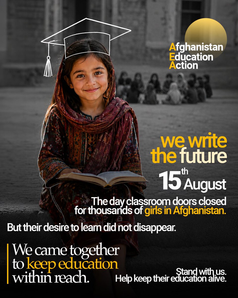 HeratSchool's tweet photo. Five years ago, classroom doors were closed to thousands of girls in Afghanistan; yet, their passion for learning remains undiminished.

Stand with Afghanistan Education Action to keep education alive and empower them to write their own future. 

https://t.co/tBLpmfC0KY https://t.co/1918v8p2Y7