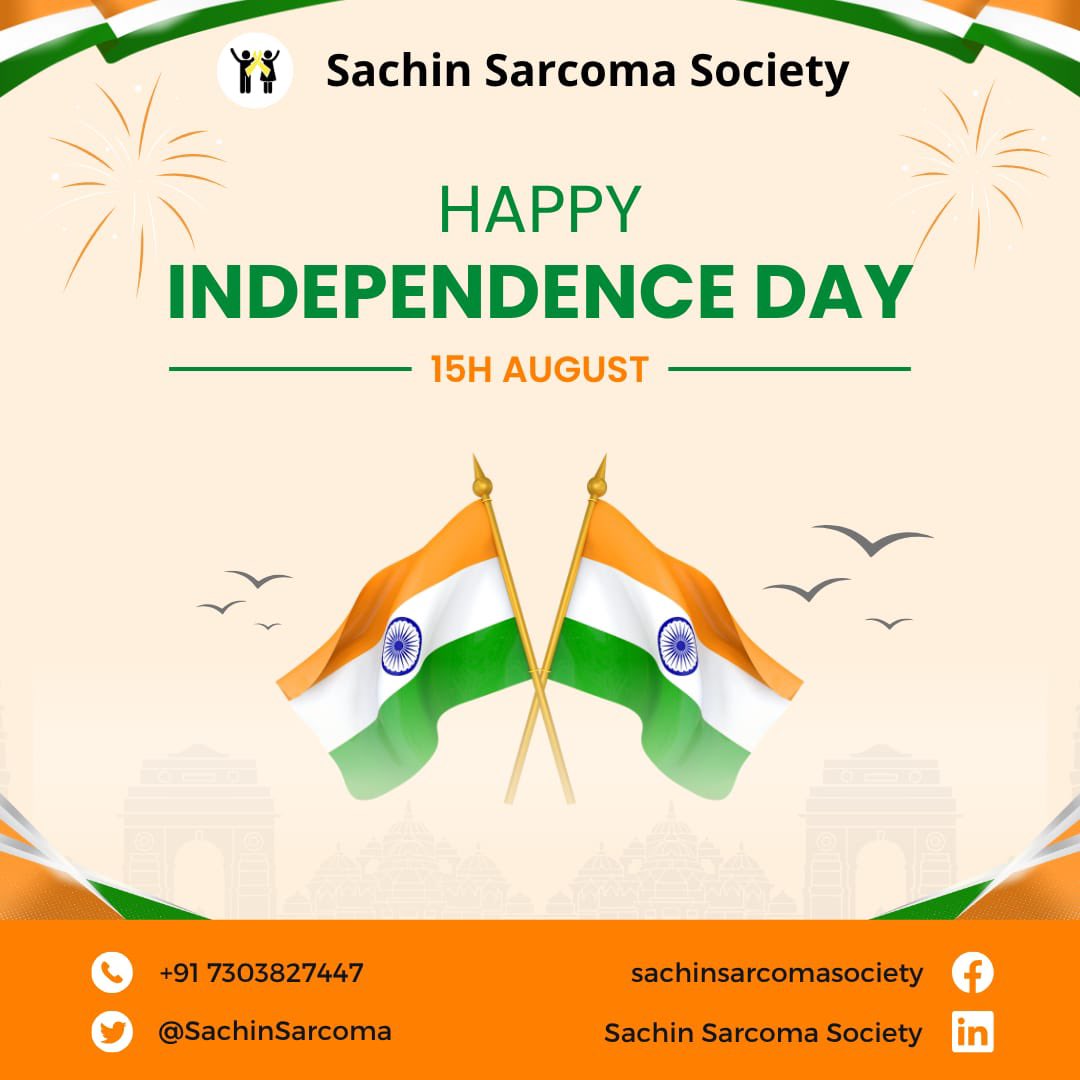 SachinSarcoma's tweet photo. Wishing everyone happy Independence Day today. 
#happyindependenceday https://t.co/rDpsbVqfdf