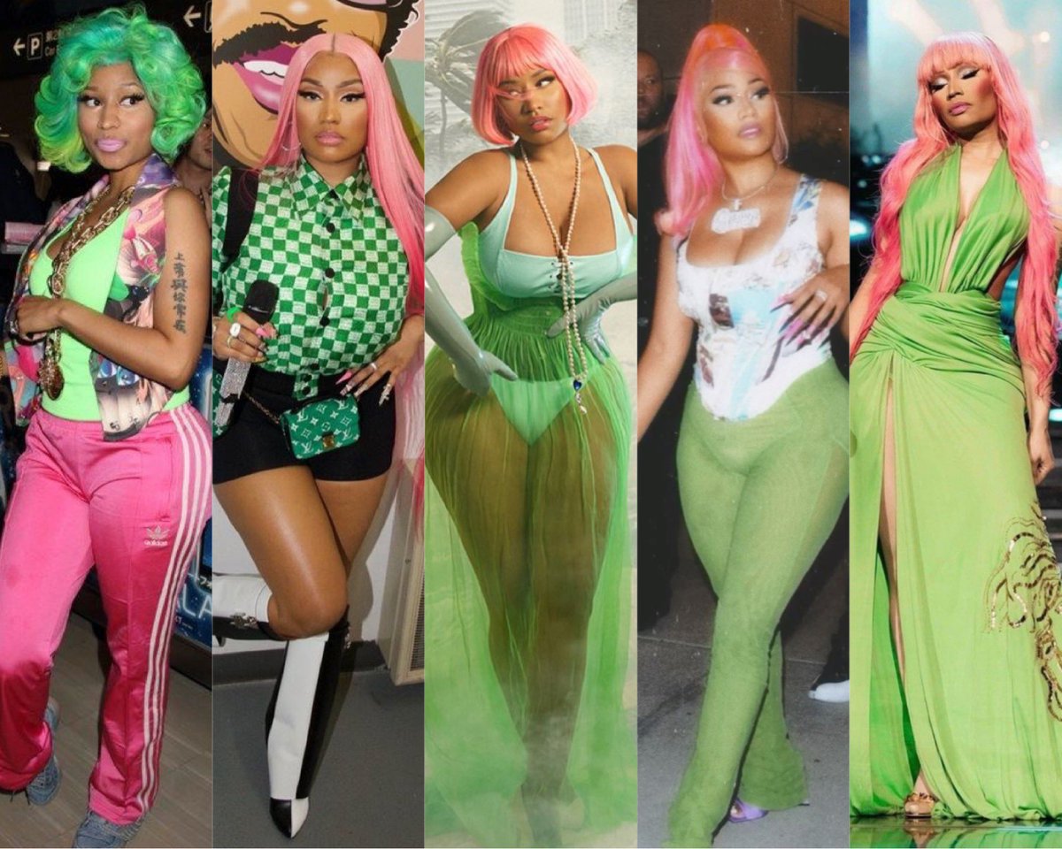 nickimymotherrr's tweet photo. Nicki OWNS this color combo 🩷💚 https://t.co/B7upz7SRiB