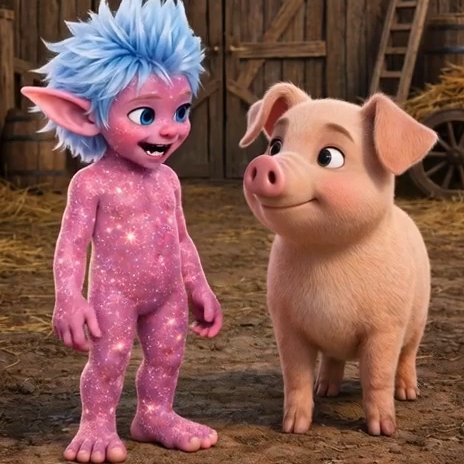 Porkimancer's tweet photo. Sparks ist total begeistert von dem Pixie Sternfunke, als er dieses tanzen sieht. Schweinehüter Tosh lacht und freut sich darauf, dass Sparks der Schweinekumpel von Sternfunke wird. Ich glaube, der Funke zwischen den beiden ist schon übergesprungen. https://t.co/y10Slk9DKf