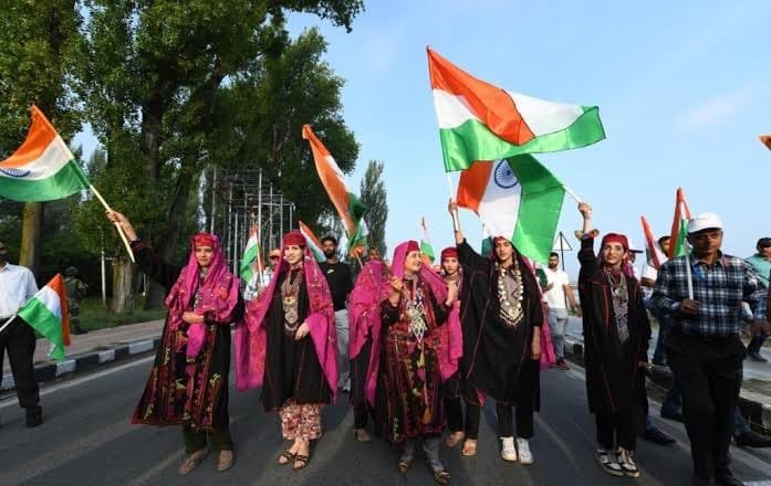 Kmrcentre's tweet photo. This is the Kashmir we yearned for: free from terrorism, violence and fear, celebrating national days with pride like the rest of India.

A freedom we were deprived of for decades.

Azadi Mubarak 🇮🇳 https://t.co/QGgGMppZ8V