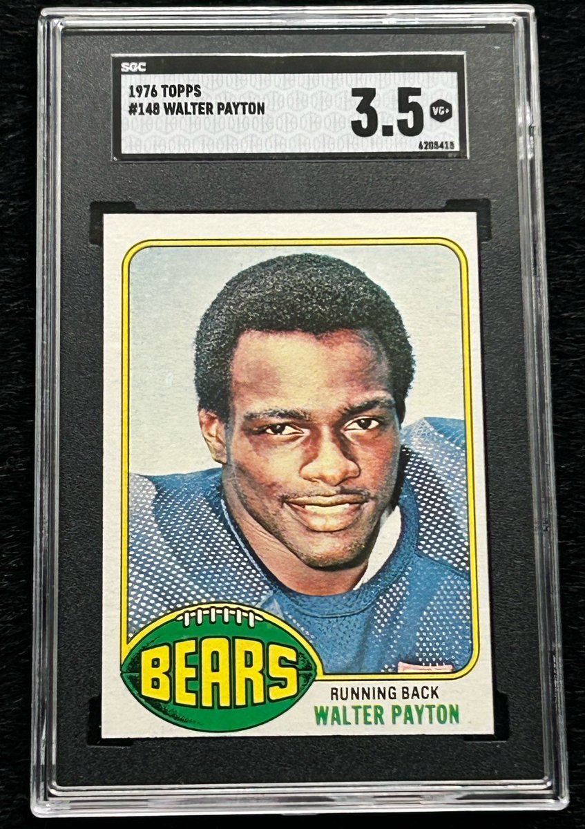 jtteaxasaggie's tweet photo. Ok 12k follower giveaway! In the spirit of football being BACK we’re giving away this 1976 Topps Walter Payton SGC 3.5 tomorrow night after my sale! All you have to do to be entered is follow, like and retweet this post! I’ll draw a random winner tomorrow after my sale! Let’s get some eyes on this giveaway and get this GOAT in someone’s hands!!! 👀🔥