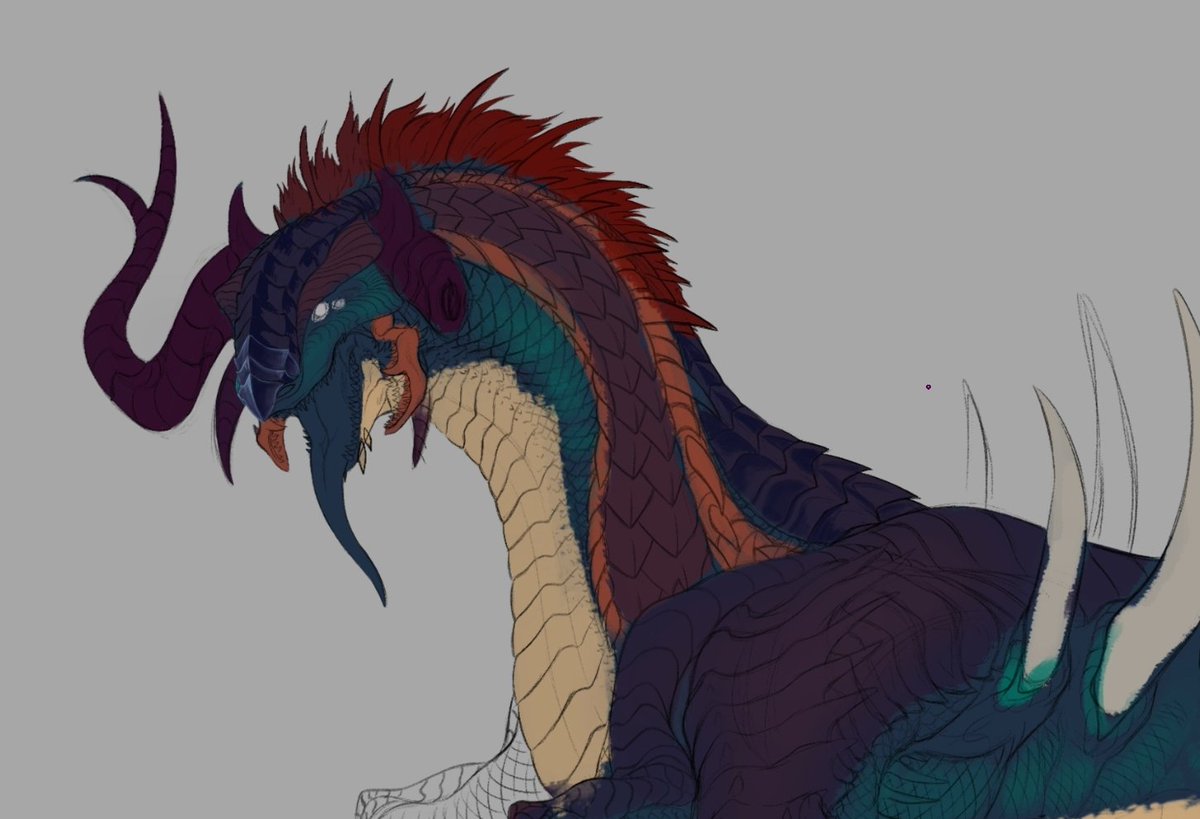 Tukvusik's tweet photo. I'm thinking of finishing it and making an auction on Telegram. 
#monster #creature #dragon https://t.co/NetvNThhj2