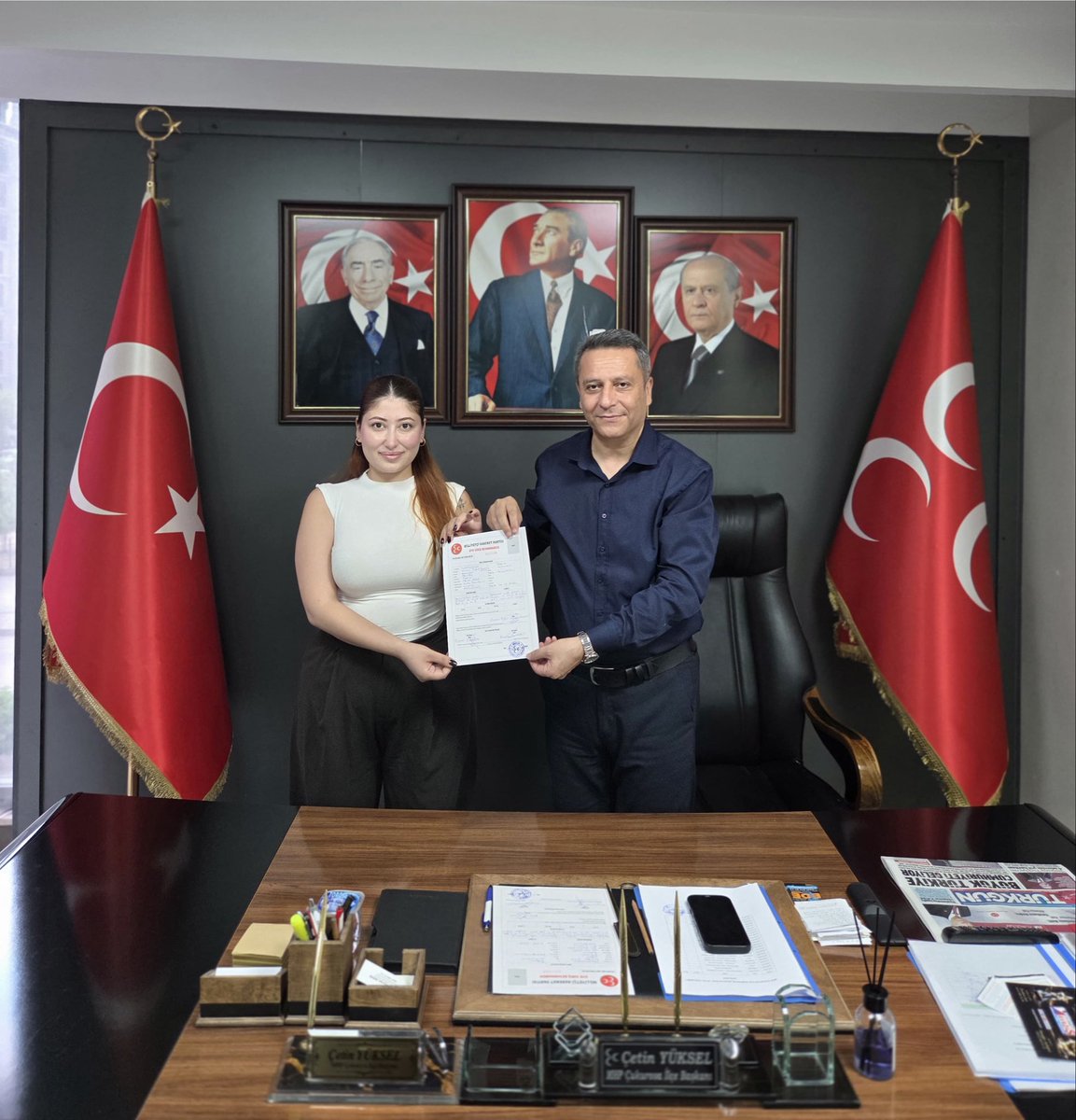 mhpcukurova's tweet photo. İlçe Başkanımız Çetin YÜKSEL, Ecem Öykü SURARDAMAR’ın partimize üyelik kaydını gerçekleştirdi.

Üyeliğinin hayırlı olmasını diliyoruz. https://t.co/MHW1Yn4QLI