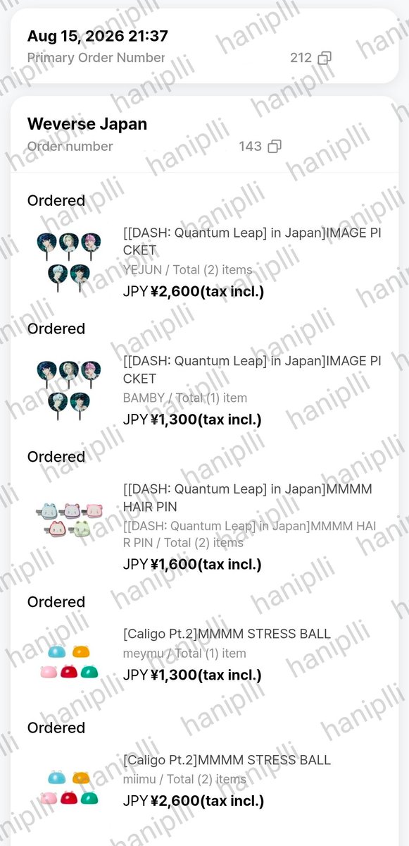 haniplli_by's tweet photo. #haniupdate
Order placed for Weverse JP Personal Order ✅
Thank you so much for trusting me! 🤗 https://t.co/uO9non6NvW