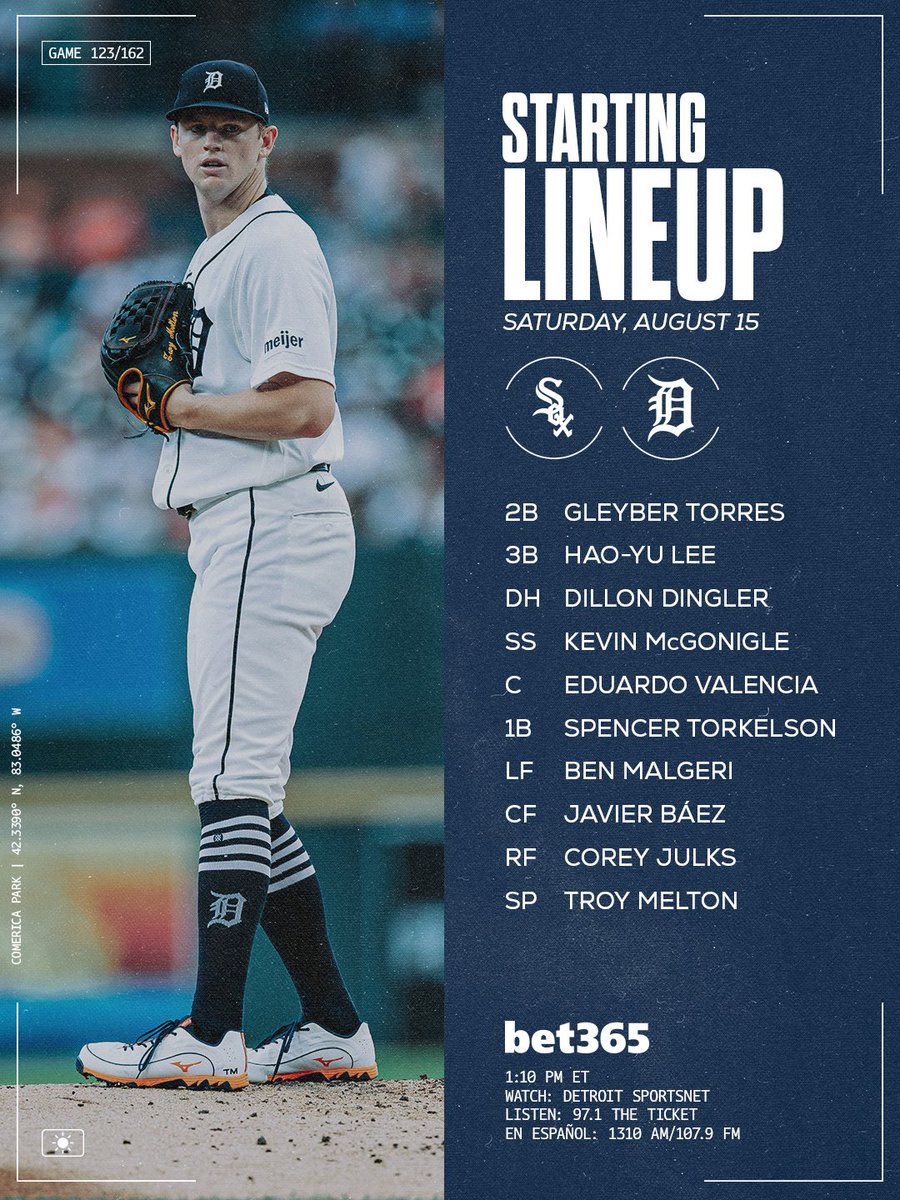 tigers's tweet photo. Troy day!

⚾️ 1:10 PM ET
📺 @WatchDSN
📻 @971theticketxyt
🏟️ Comerica Park https://t.co/zDTzS8Z8D2