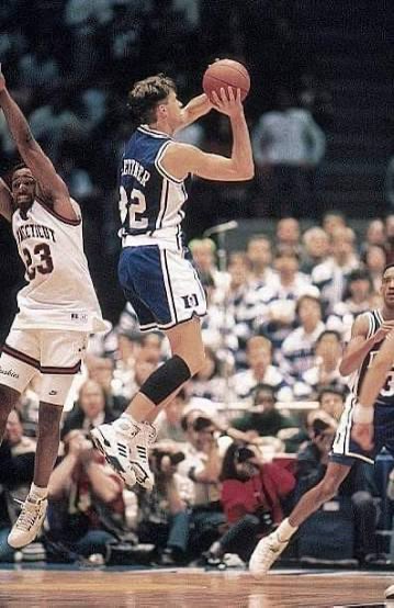 BlueDevilJunkie's tweet photo. 79 days until Duke Basketball is back 😈

The original Laettner shot.

On March 24, 1990, No. 3 Duke trailed No. 1 UConn 78–77 with 2.6 seconds left in overtime. After a quick inbounds play, Christian Laettner took one dribble and knocked down a 16-foot jumper at the buzzer to win it 79–78.

The shot sent Duke to its third consecutive Final Four and marked Laettner’s first NCAA Tournament buzzer-beater.