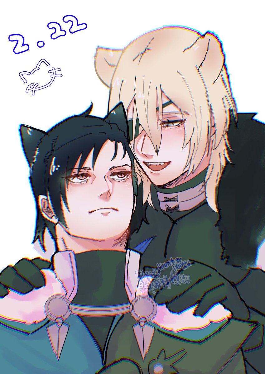 minu6k's tweet photo. 再掲しちゃうフェリディミ🐈‍⬛🦁 https://t.co/5LFy1VLa6q