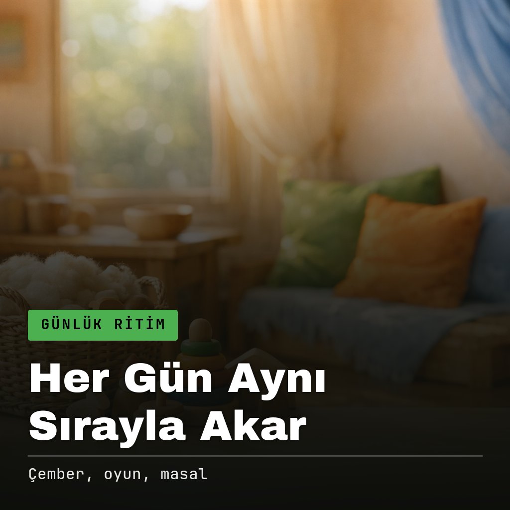 CagaMuh's tweet photo. Kumkurdu'da her gün aynı sırayla akar: önce çember, sonra oyun, sonra masal. Çocuk saati bilmez ama sırayı bilir, bu ona güven verir. Evinizde hangi an hiç değişmez? https://t.co/8MGXAHfw0B