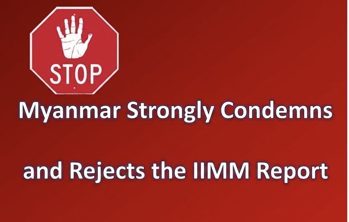 MoeSatKhinn's tweet photo. Myanmar Strongly Rejects the Biased 2025β2026 IIMM Report π²π²
Myanmar unequivocally rejects the IIMMβs latest annual report. Built on unverified, unreliable sources & partisan claims, the document completely fails to meet basic standards of objective reporting. 1/4
#RejectIIMM https://t.co/snx58pEriF