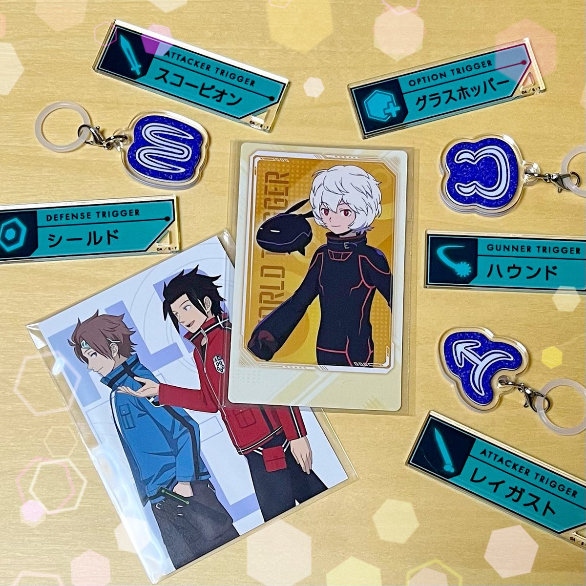 nokomuko's tweet photo. ワートリ展ランダム結果
チェキ推し引けた！トリガーのやつはグラスホッパー欲しくて買ったら引けた🙌
星座はヒュース・修・千佳ちゃんのが出たので◎ https://t.co/LrAbKFExz3